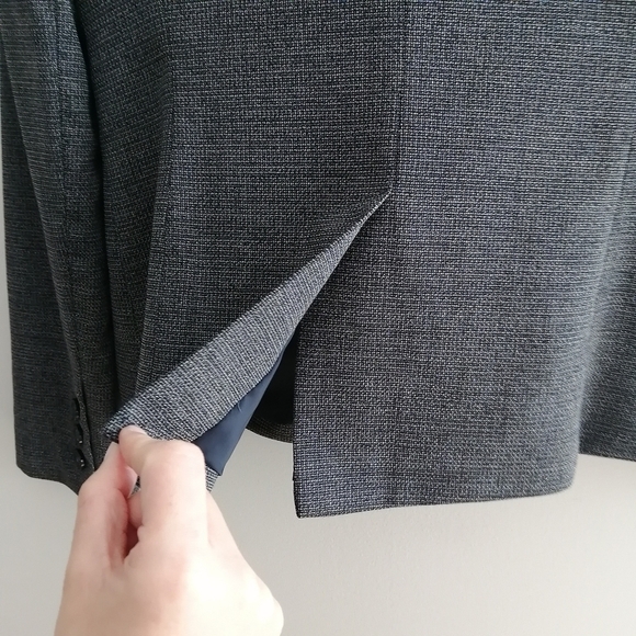 Theory Gabe Portmore Wool Single Button Blazer Speckled Grey 3 Pockets 2 - Picture 13 of 17